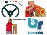 Blue Rabbit Penthouse Tower, 3 platforms, Swing Arm, 2 Slides and Swing Seats