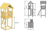 Blue Rabbit Kiosk Tower with Slide, Swing Arm and 2 Swing Seats