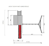 Blue Rabbit Kiosk Tower with Slide, Swing Arm and 2 Swing Seats