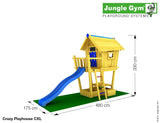 Jungle Gym Crazy Playhouse Tower with Slide and Swing Arm