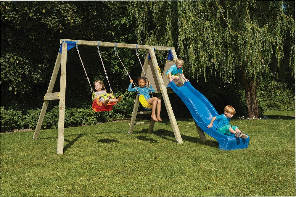 Blue Rabbit Deck Swing with Slide and 2 Swing Seats