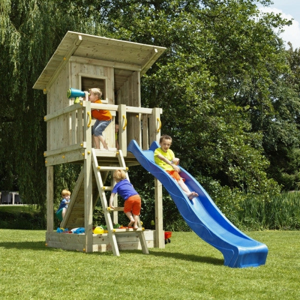 Climbing Frame Playhouse Tower With Slide Blue Rabbit Beach Hut