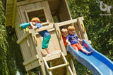 Blue Rabbit Beach Hut Tower with Swing Arm, Slide and Swing Seats