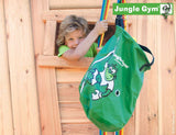 Jungle Gym Chalet Climbing Frame with Swing Arm, Slide, Swing Seats and playhouse