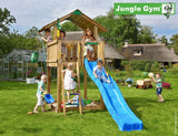 Jungle Gym Chalet Climbing Frame with Swing Arm, Slide, Swing Seats and playhouse