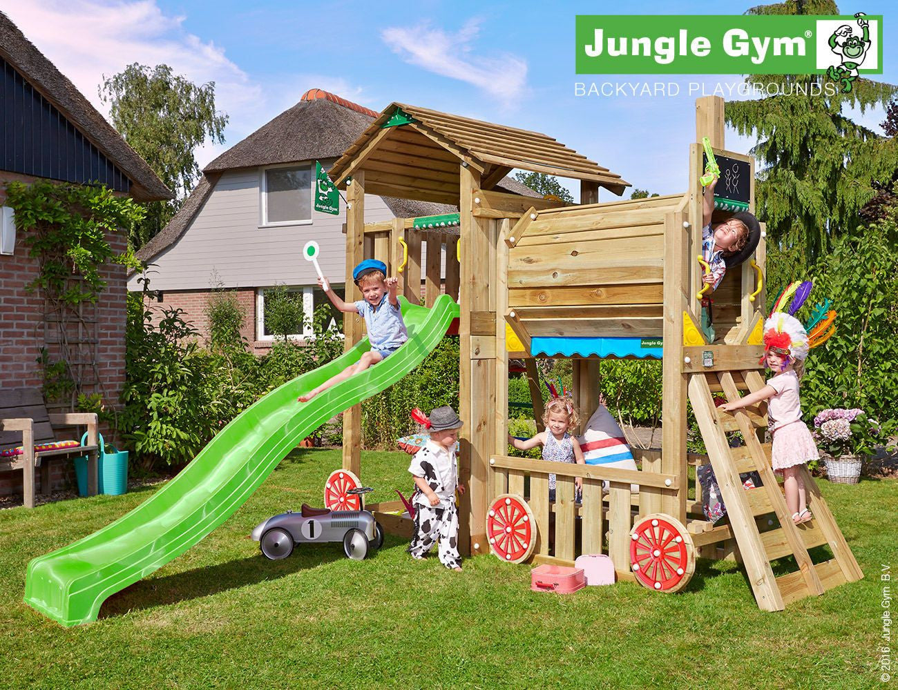 Jungle Gym Cottage Train Climbing Frame (Optional swing arm