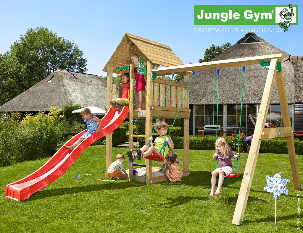 Jungle Gym Cabin Tower (1.45m platform height) with double swing