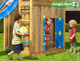 Jungle Gym Chalet Climbing Frame with Swing Arm, Slide, Swing Seats and playhouse