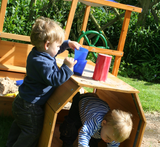 Train sandpit handy play surface