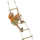 Rope ladder for wooden climbing frames